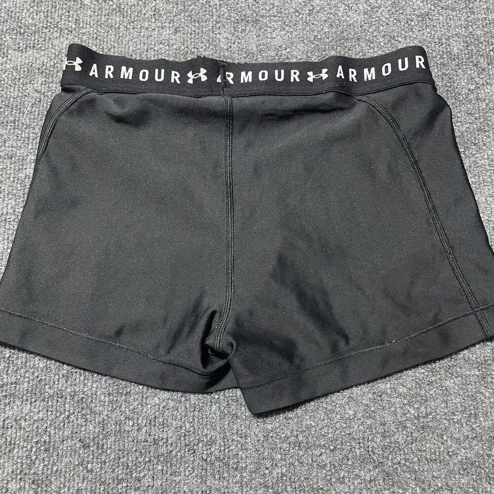 Under Armour Shorts Womens Medium Black HeatGear Compression Athletic Workout